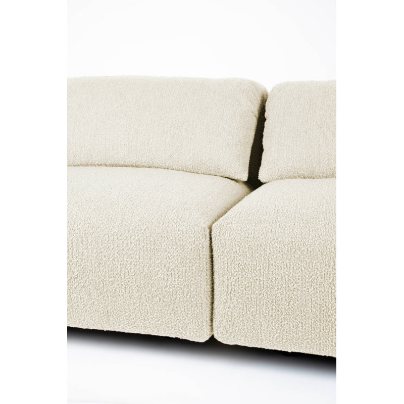 Canapé à accoudoirs carrés 102 po Wings, Mélange de polyester blanc