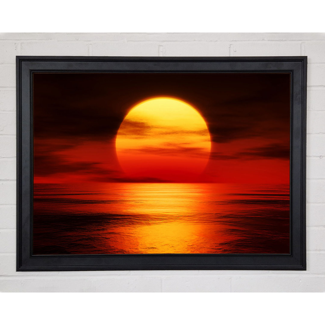 Red Fire Sky Reflections Gerahmter Druck Wandkunst