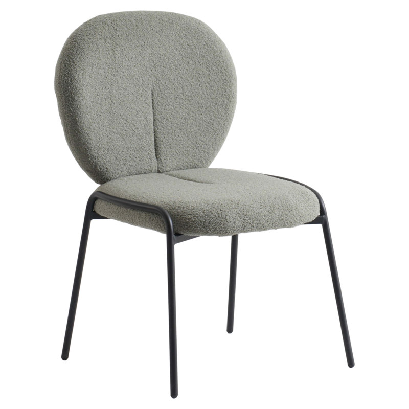 Chaise d'appoint Amelia Khalique Celestial Boucle, Gris