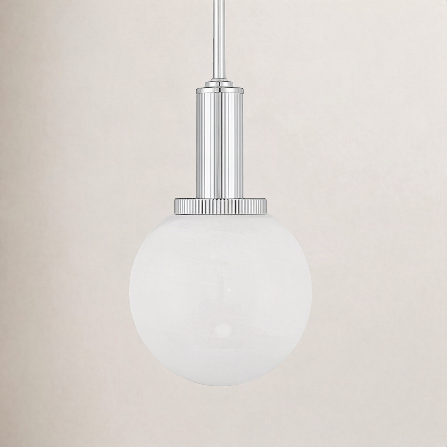 Claudette Dimmable Single Light Pendant, Chrome