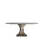 Grande table de salle à manger rectangulaire, 6 à 8 personnes, 71 po x 35,4 po, hauteur de 30 po, chaises en cuir noir, pierre frittée, acier inoxydable, base en acier Scratch, peau