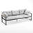Edenbrook Cliffside Outdoor Button Tufted Metal Sofa , Light Gray/ Charcoal