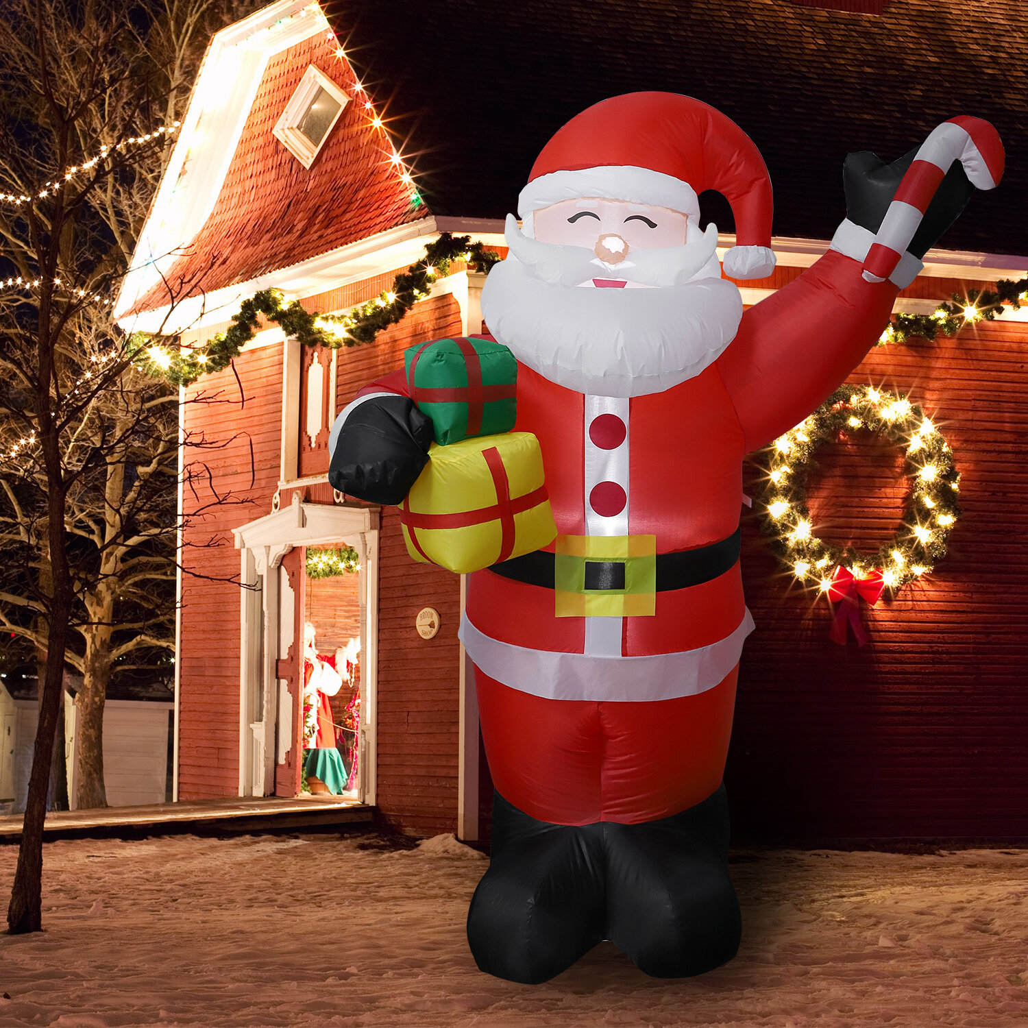 The Holiday Aisle® Christmas Santa Claus Air Blown Inflatable & Reviews ...