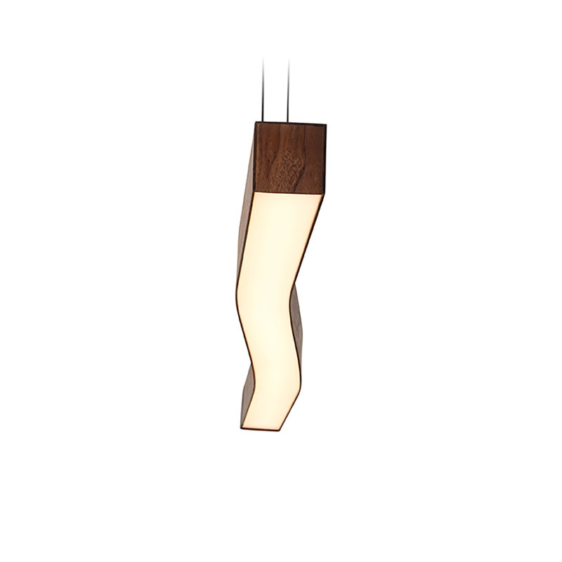 Camur 1 - Light LED Pendant, Walnut