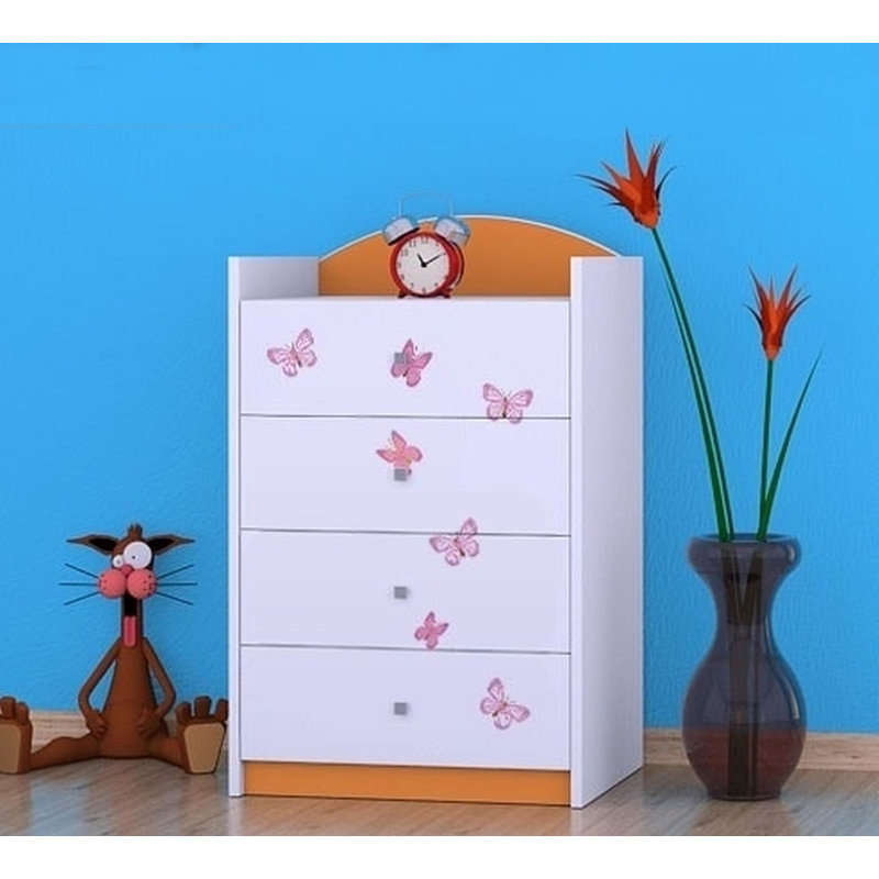 Neves Kids 4 - Drawer Chest, Orange