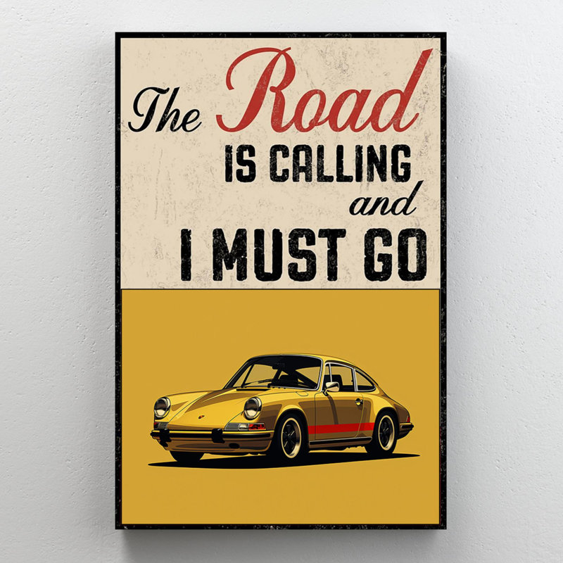 " Car The Road Is Calling ", 36" H x 24" W x 1.25" D