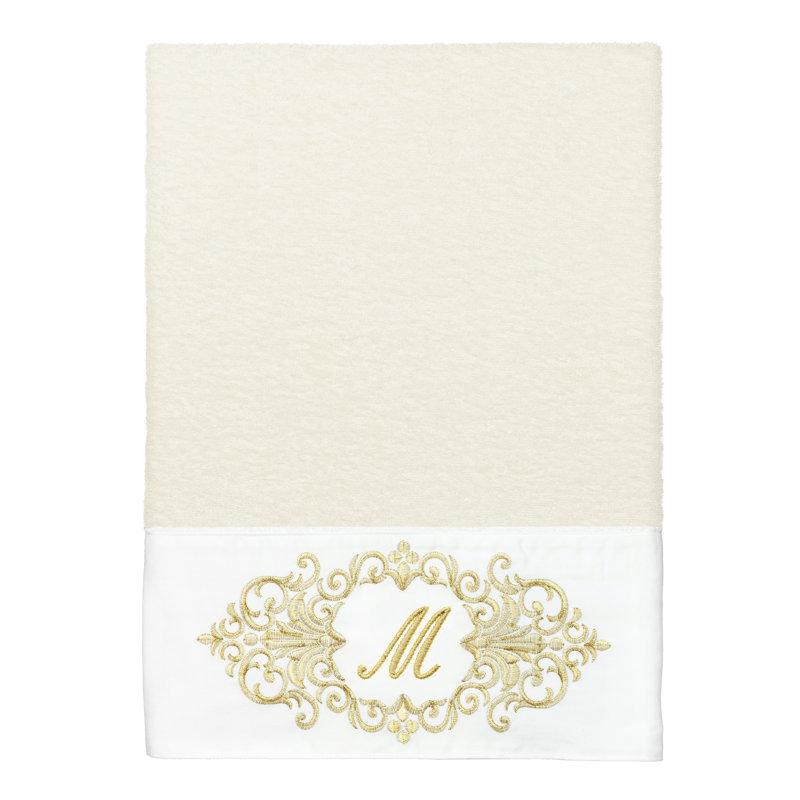 Linum Home Textiles 100% Turkish Cotton MONICA 2PC Embellished Bath Towel Set, M
