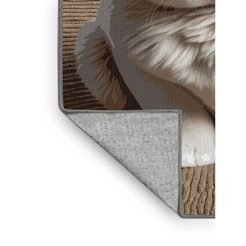  Tapis lavable exotique à poils courts, Rond 8 pi