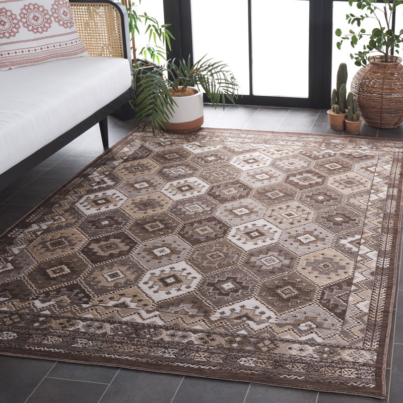 Tapis intérieur / extérieur Kaiyanna Sunrise, Rectangle 5 pi 3 po x 7 pi 7 po