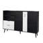 Armoire de rangement à deux portes avec deux tiroirs et poignées en métal-107091395