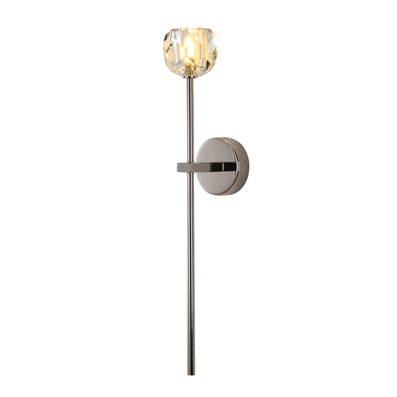 Applique murale moderne en cristal argenté 1 lumière Modern