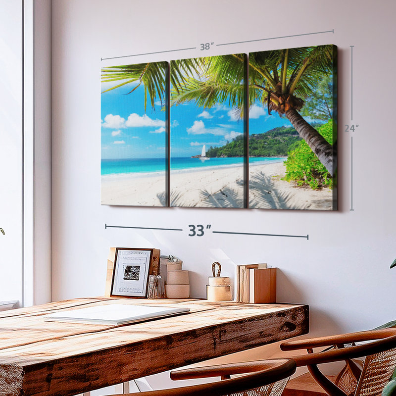 «Sandy Beach Palm» sur, H 24 po x l 38 po