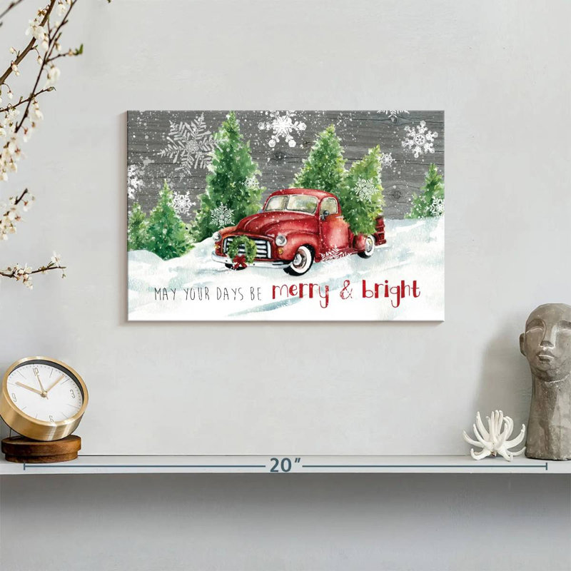 Camion de Noël joyeux et lumineux, H 8 po x l 12 po