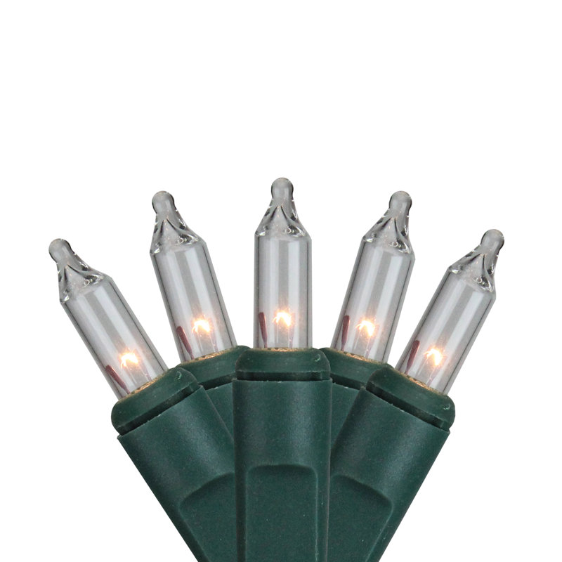Mini guirlande de Noël 10 piles, Vert, Transparent