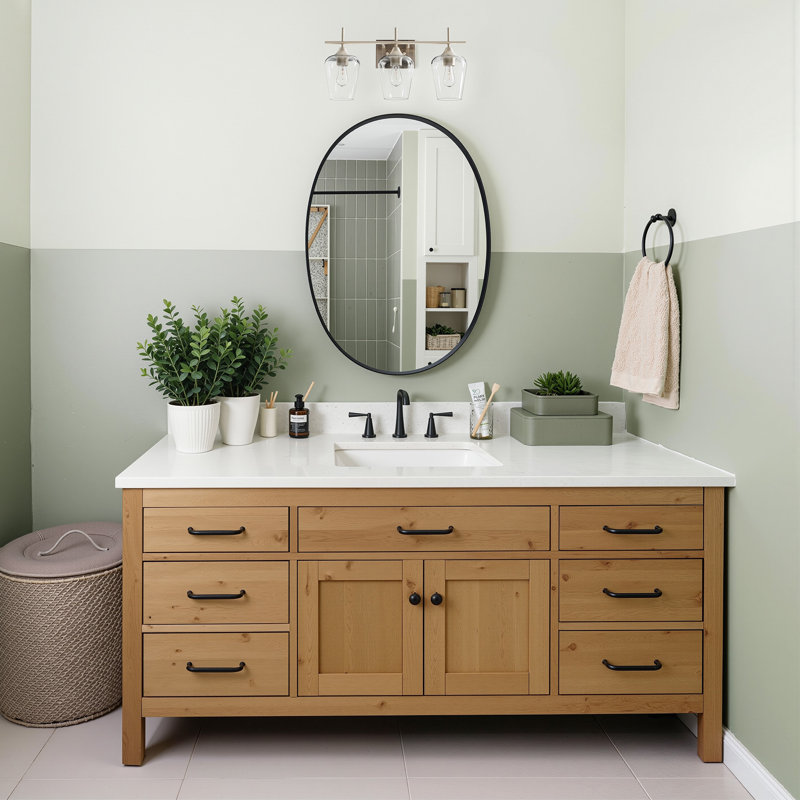 Éclairage pour meuble-lavabo à intensité variable Herminie, Nickel brossé, Clair, 3 lumières