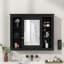 Armoire de rangement murale de salle de bain 35 po x 28 po, armoire à pharmacie, armoire murale moderne avec miroir, armoire à miroir avec 6 tablettes ouvertes (meuble-lavabo non inclus)