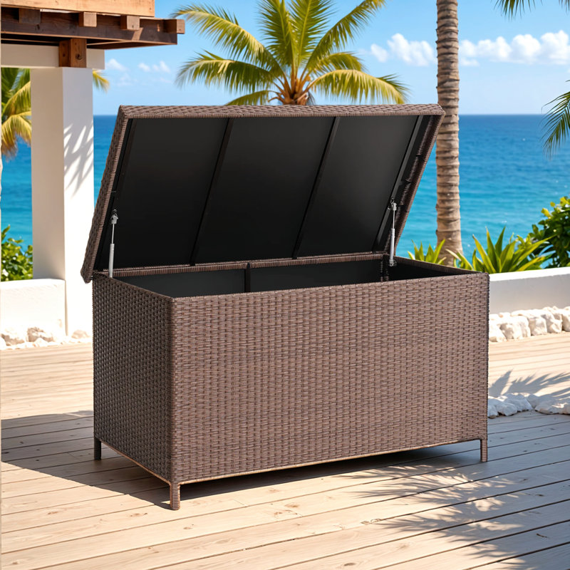 158 Gallon Extra Large Durable Resin Outdoor  Storage  Waterproof Deck Box, Brown