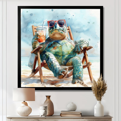 Turtle Beach Day In The Sun I - décoration murale animaux côtiers