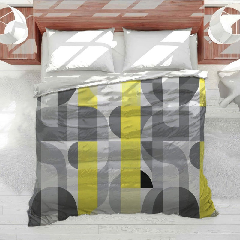 Geometric Contrast Cool Cotton Blend Comforter, King Comforter