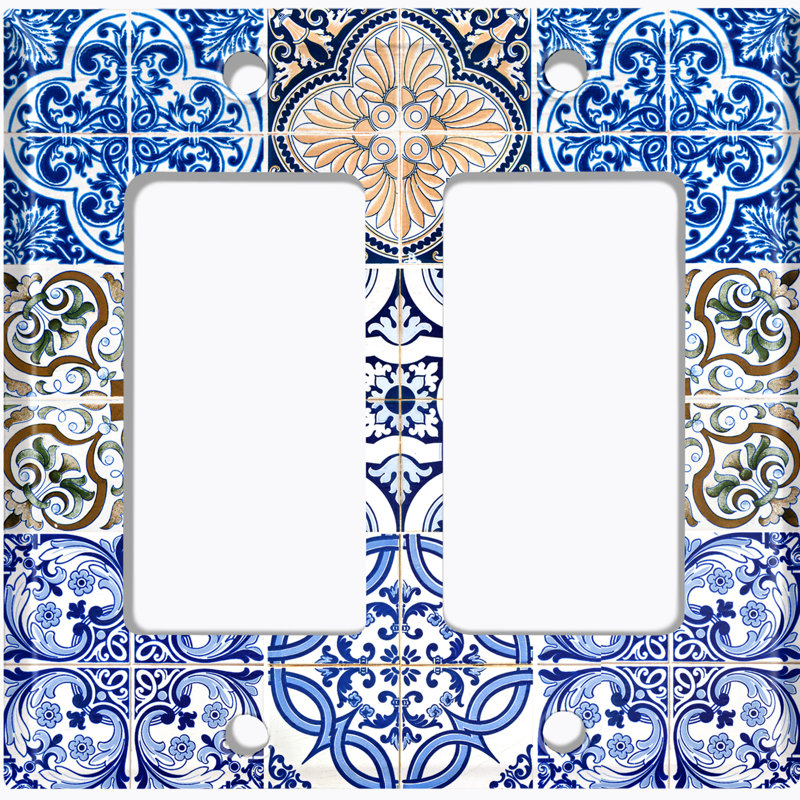 Patterned 2 - Gang Rocker Standard Wall Plate