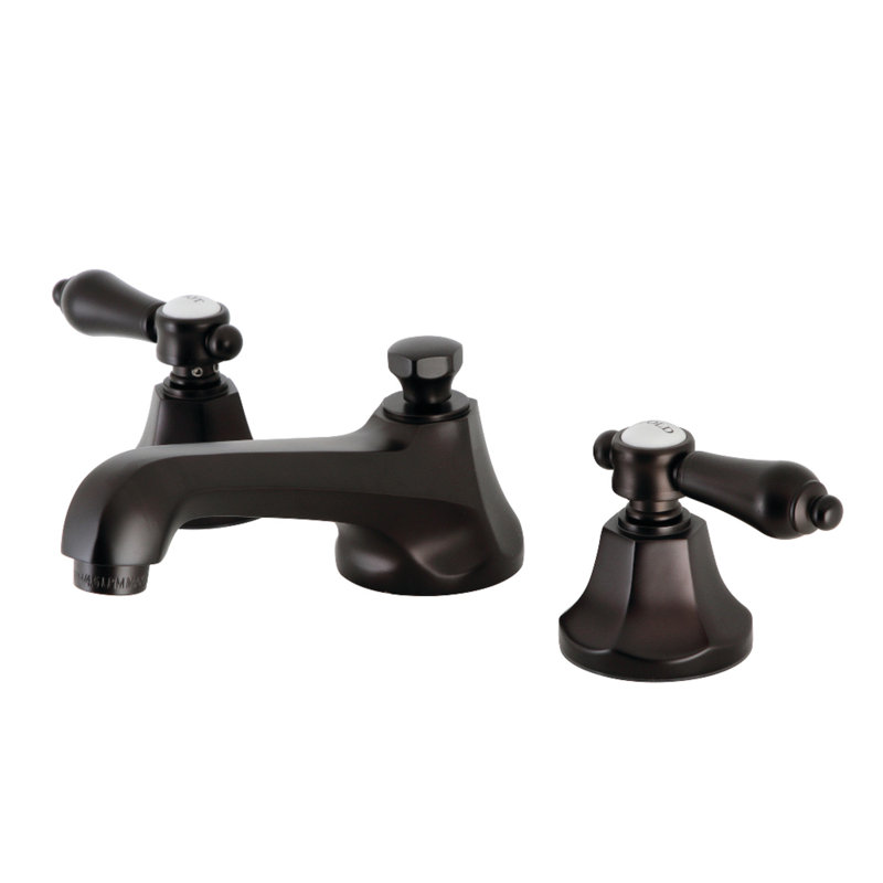 Kingston Brass Bel-Air Two-Handle 3-Hole Deck Mount Widespread Bathroom Faucet with Brass Pop-Up Drain, Oil Rubbed Bronze
