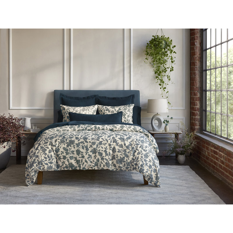 Ophelia Print Duvet Cover King/Cal King Midnight Indigo, King/Cal King, Midnight Indigo