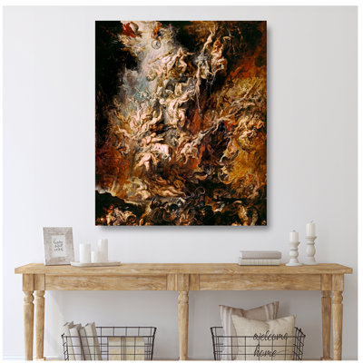The War in Heaven by Peter Paul Rubens The World Classic Art Reproductions,The Fall of the Damned Giclee Canvas Prints Wall Art for Home Decor, 45x36x1.5 inches