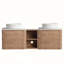 Meuble-lavabo mural de 60 pouces avec lavabo d'art en céramique, porte à fermeture en douceur et tablettes de rangement, peu encombrant et élégant-678983417