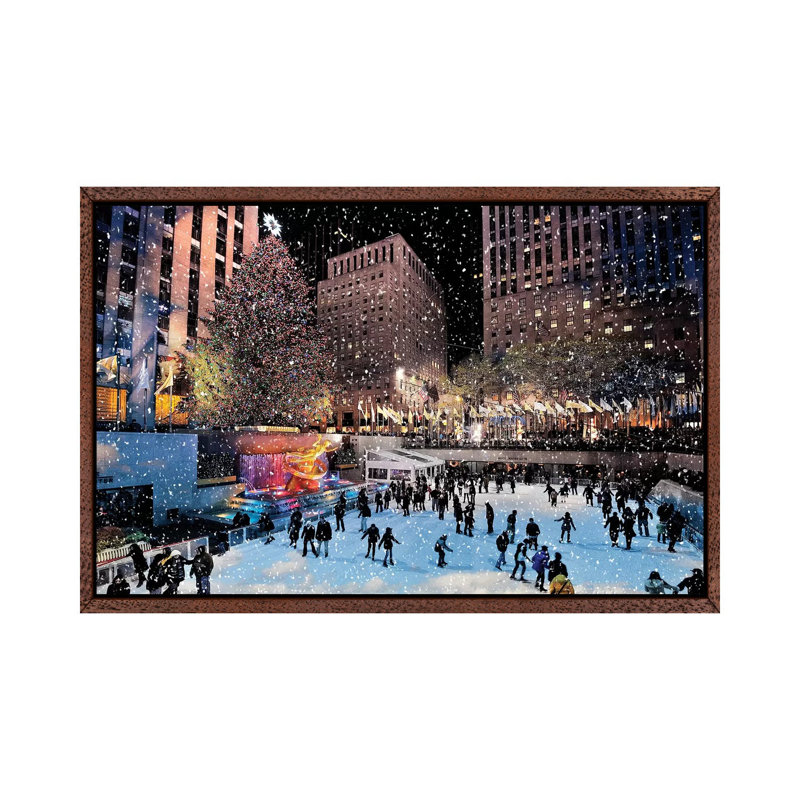 Christmas Tree Rockefeller Center, Iceskating Rink New York City by Susanne Kremer - Print on Canvas, 66.04 cm H x 45.72 cm W