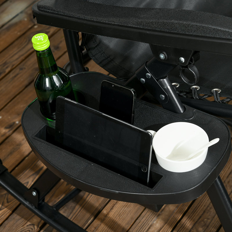 2 chaises berçantes d'extérieur 2 pièces, Noir