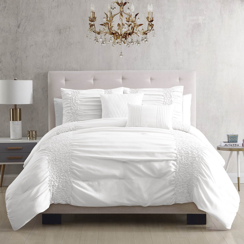 Irani Polyester Channel Comforter, Twin Comforter + 1 Sham + 2 Throw Pillows