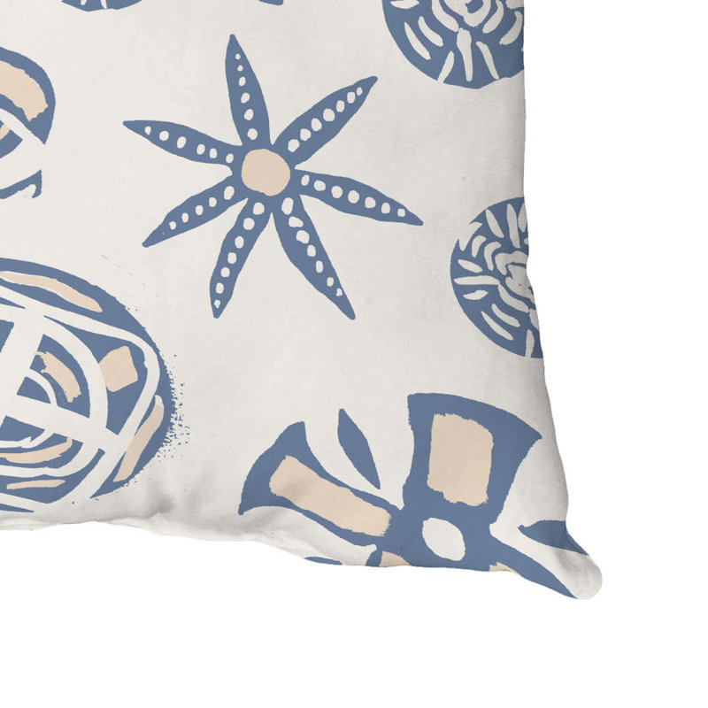 Geometric Outdoor Reversible Throw Pillow, Blue