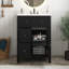 Meuble-lavabo moderne noir de 24 po avec lavabo en céramique et 2 tiroirs avec porte à fermeture en douceur-796065912
