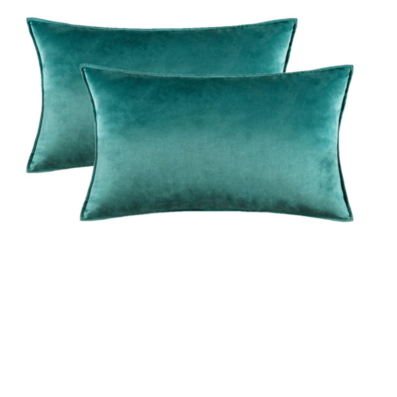 Velvet Reversible Throw Pillow, Teal, Pillow Cover Only - No Insert