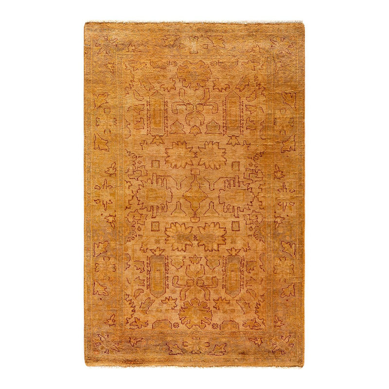 Tapis jaune nouvel âge 3 pi 2 po x 4 pi 10 po Clingmans