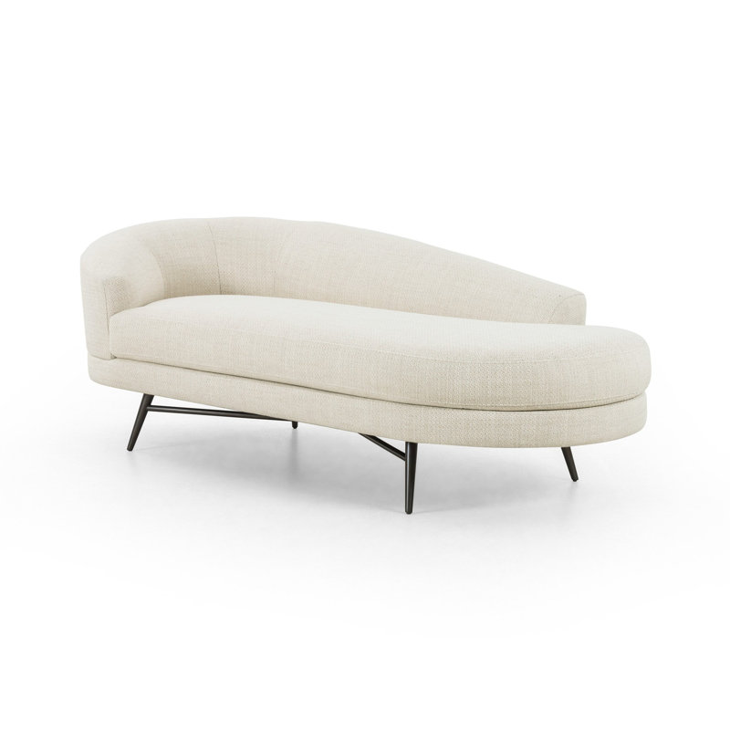 Carmela Upholstered Chaise Lounge, Irving Taupe Polyester Blend, Left-Arm Chaise, Carbon Black
