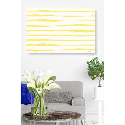 Yellow Stripes, Pattern, On White, Abstact