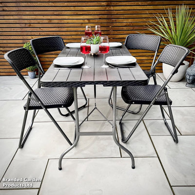 4 - Person Plastic Patio Dining Set Rectangular Table