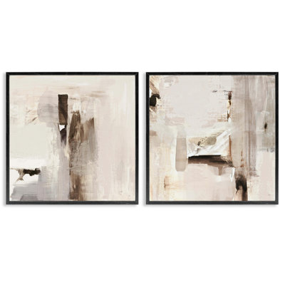  «Neutral Forms on Beige», ensemble de 2 estampes numériques par Susan Jill