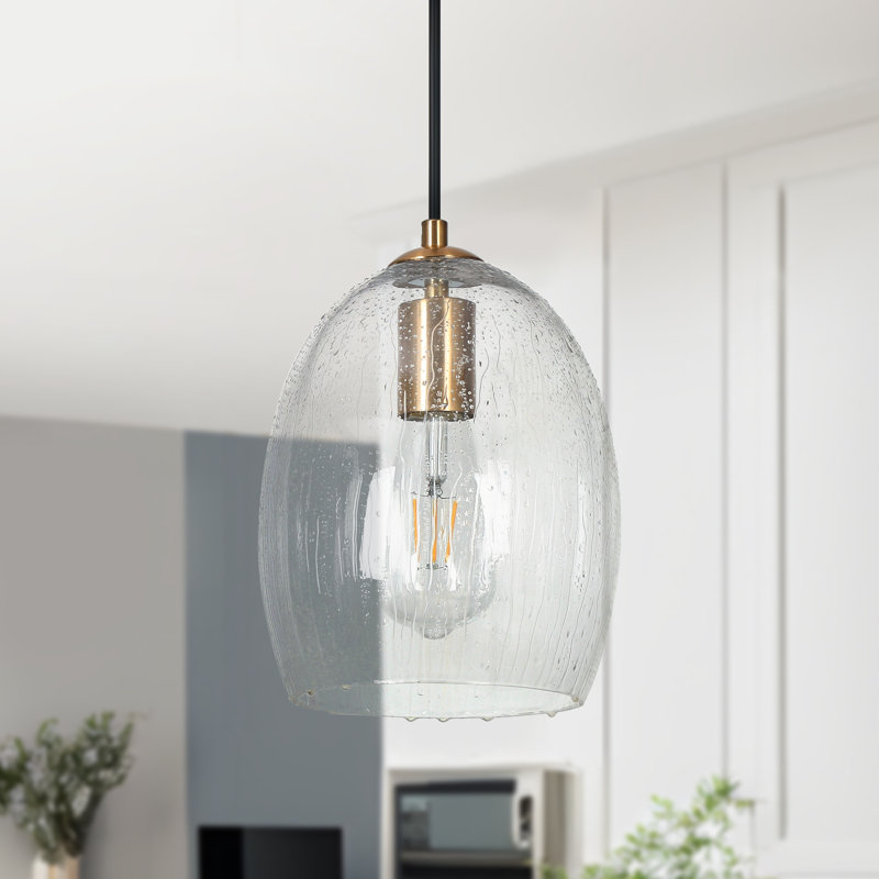 Meya 1 - Light 7" W Single Raindrop Pendant Glass