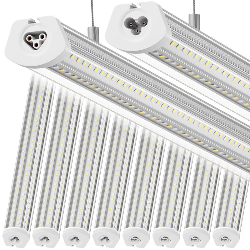 Barrina 8ft Led Shop Light, 140w 17000lm 5000k, Linkable, Hanging & Flush Mount, 8 Foot Commercial Led Shop Lights For Garage, 10 Packs, Silver