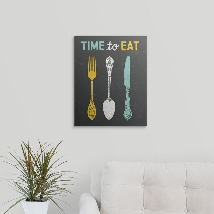« rétro gamelle time to manger » par impression William, H 10 po x l 8 po x P 1,5 po, Toile