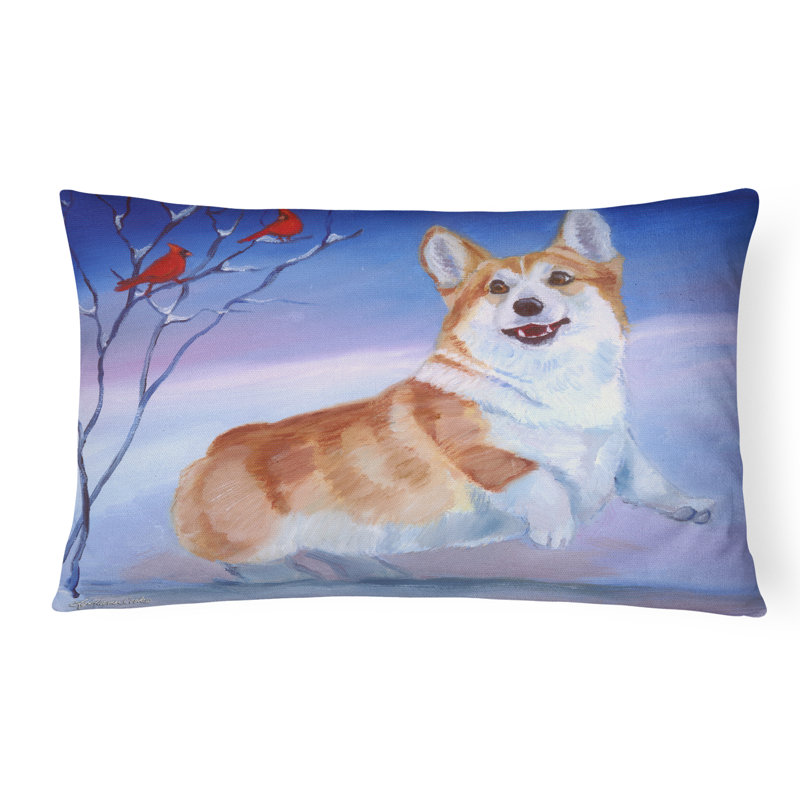 Coussin décoratif intérieur / extérieur Corgi Snow Cardinal