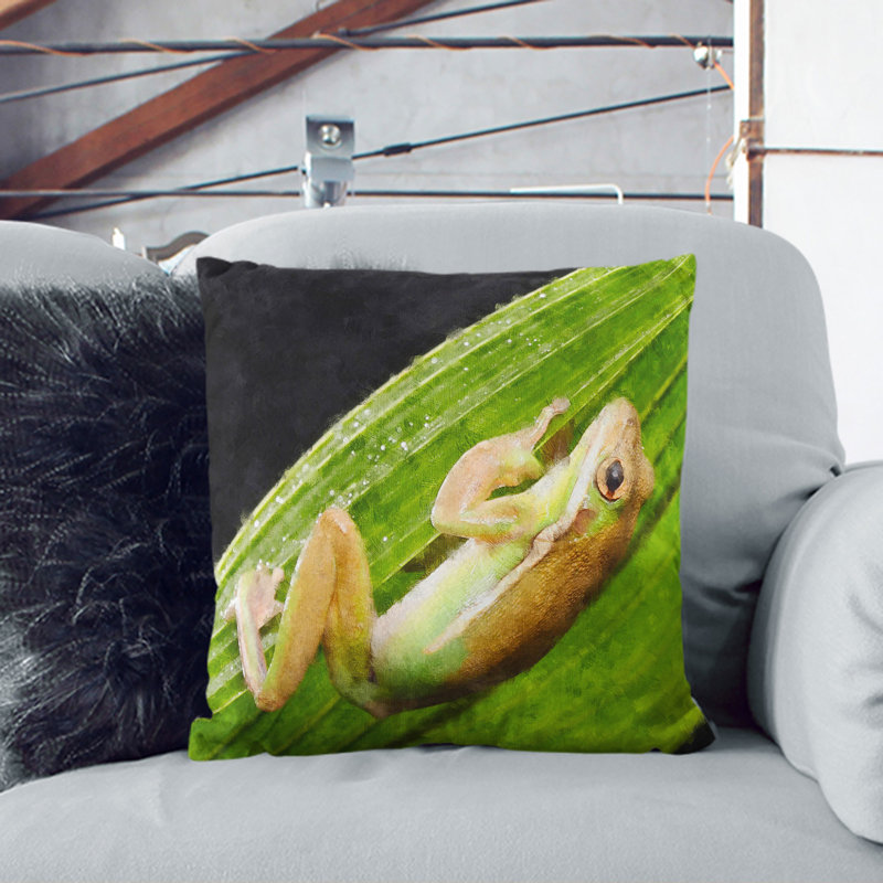 Frog Vol.1 Painting Square Throw Cushion, 40cm H x 40cm W x 15cm D