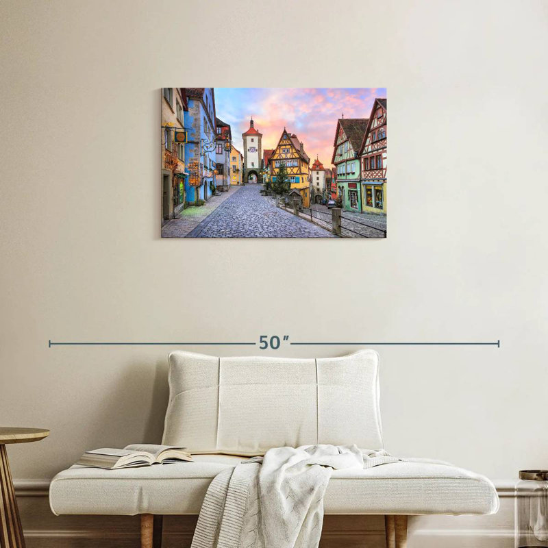 Rue Sirci pavée Rothenburg, H 20 po x l 30 po