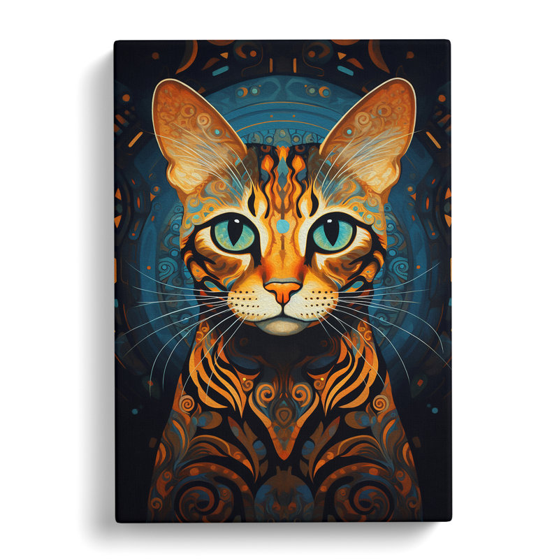 Bengal Cat Symbolism - Wrapped Canvas, 60cm H x 40cm W x 3cm D