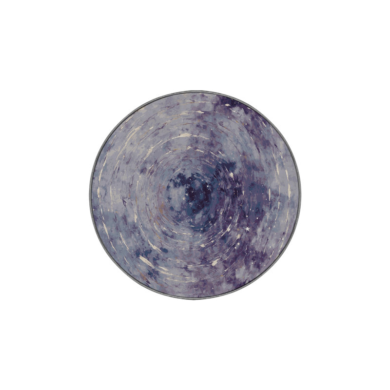 Tapis mauve lavable à la machine, Rond 4 pi