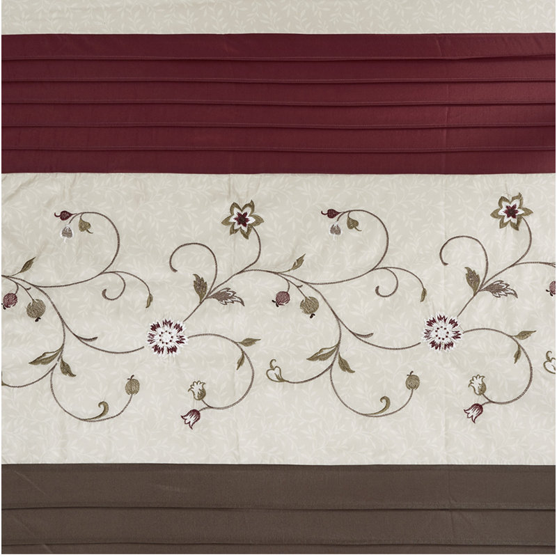 Embroidered Floral Shower Curtain