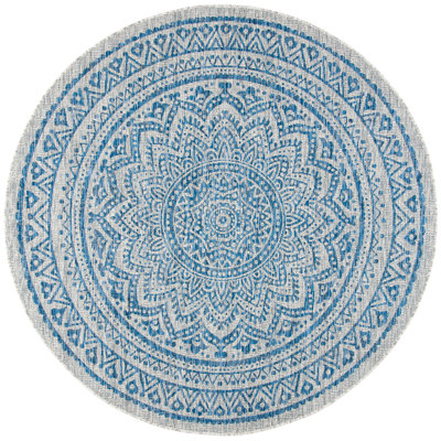Atlanta Hooked Grey/Blue Area Rug