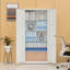Armoires de rangement à verrou 69 po, armoire de rangement en acier avec 2 portes et 4 tablettes réglables, classeur en métal pour la maison, le bureau et le garage-1102498522